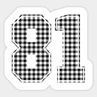 Plaid Number - 81 - Dark Sticker